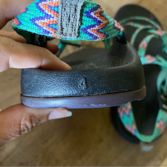 Chaco ZX1 EcoTread Sport Sandals Mint Leaf Pink Purple size 4 Girls - Picture 5 of 8